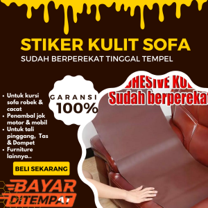 STIKER KULIT SOFA ROBEK HITAM  bahan sofa kulit sakura bludru  KULIT SINTETIS JOK SOFA TAS PERSETENGAH METER