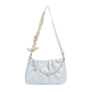 กระเป๋าถือที่จัดของหนังพียูใช้ได้จริงกระเป๋าใต้วงแขนมีจีบเนื้อแบบทันสมัยดีไซน์สายรัดตามสรีระ