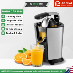Máy Vắt Cam Greenmix GMC-160 Công Suất 160W Chính Hãng Ép Cam Nhanh Dùng Cho Quán Nước Gia Đình Quán Cafe