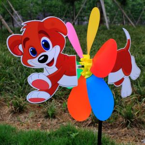 UNDATA Colorful Cartoon Windmill Three Dimensional Plastic Animal Bee Six Colors Windmill Cartoon Children Toys Garden Yard Decor