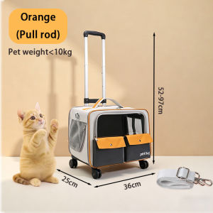 Pet Trolley Bag Cat Bag with Wheels Portable Breathable Cat Dog Backpack Pet Carrier Trolley Bag