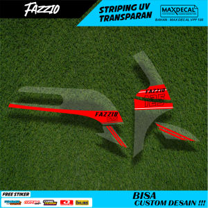 Sticker Striping Fazzio Transparan UV Racing Minimalis Merah Hijau Biru Hitam - RON Design