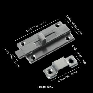Chốt Khóa Cửa TRƯỢT K09 - Then Cửa Bằng INOX full ốc vít Bản Lề Then Chốt Gài Khoá Cửa Có Tay Cầm Bằng