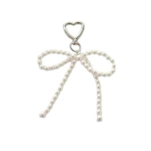 Butterfly Heart Phone Lanyard Beaded Phone Charm Wrist Strap Eelgant Cellphone String Straps Bowknot Pendant Ornament