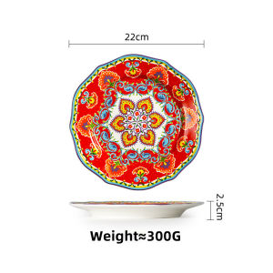 OMK American Style Underglaze Ceramic Dinner Plates Tableware Set