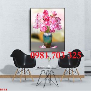 Gạch tranh 3d bình hoa trang trí