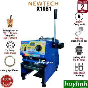 Máy ép miệng ly tự cuộn màng NT-One X10B1 (Newtech) - Máy dập cốc nước mía 1000ml