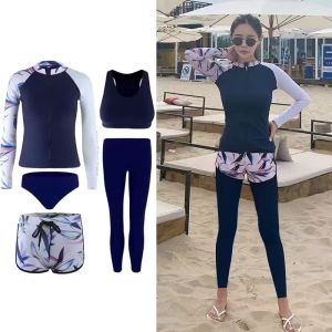 Baju Renang Baru Muslim Konservatif Full Body Suit Pakaian Selam Wanita Sean Selancar Pria Ritsleting Pasangan Remaja Dewasa Spa Pantai Kolam Renang Olahraga Air