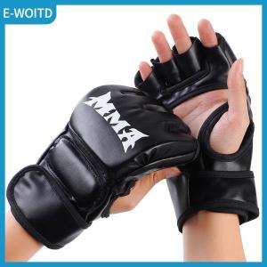 【E-WOITD】 Boxing Gloves Half Finger Gloves Thickened Adult Gloves Punching Sandbag Fighting Fighting Gloves