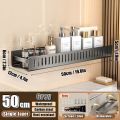 Punch-free Wall-mounted Bathroom Organizer Storage Rack Shampoo Holder Kitchen Spice Rack Waterproof. 