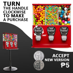 BOBI Candy machine Three Head Candy Vending Machine With Stand And Freebies (no power required)