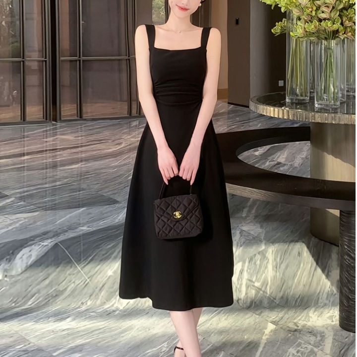 baju summer midi dress hitam mewah tanpa lengan wanita korea style kekinian simple elegan kondangan terbaru 2025 | Lazada Indonesia baju summer midi dress hitam mewah tanpa lengan wanita korea style kekinian simple elegan kondangan terbaru 2025 | Lazada Indonesia