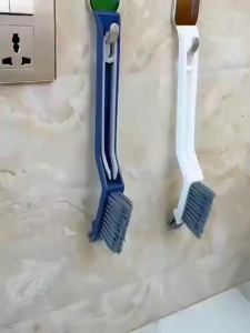 Household bathroom three in one multifunctional gap cleaning brush long handle V-shaped gap brush bathroom cleaning tool