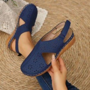 [Free Shipping] Special For Retro Hollow Casual WomenS Shoes Wedge Heel Non-Slip Closed-Toe Sandals Plus Size 35-43 In Stock