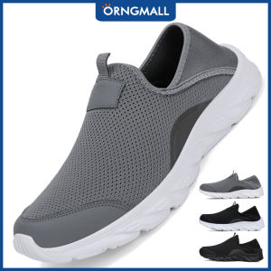 ORNGMALL รองเท้าลำลองผู้ชายตาข่ายรองเท้าผ้าใบผู้ชายระบายอากาศได้กันลื่นขนาดใหญ่สำหรับกลางแจ้งรองเท้าเดินน้ำหนักเบารองเท้าใส่เดินสำหรับผู้ชาย39-46