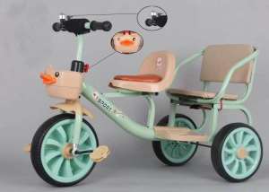 RRHs Two seats tricycle twins double bicycles childrens pedal bike for kids