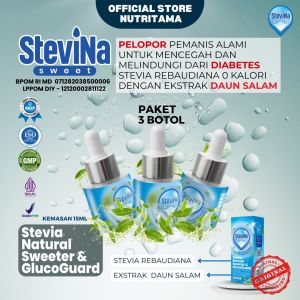 Stevina Sweet Pemanis Alami 0 Kalori plus Herbal Daun salam Pengganti Gula untuk  Penderita Hipertensi Kemasan 3 botol 15ml/botol