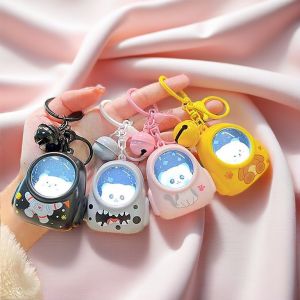 Light up keychain Mini backpack keychain Astronaut capsule keychain Luminous cartoon keychain Mini glowing keychain