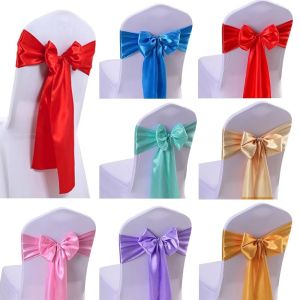 NOBLELYN Self Tie Satin Chair Sashes Butterfly Ties Elegant Design Wedding Chair Bows Universal Fit Chair Cover Decoration Wedding Party