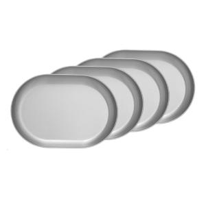 304 Stainless Steel Barbecue Dinnerwares Large Soup Basin/Small Shallow Plate Corrosions Resistant Dining Dishes