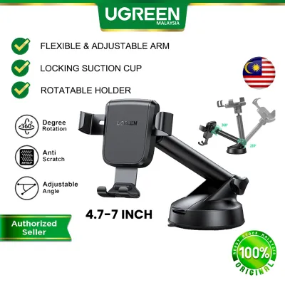 UGREEN Car Phone Holder Mount Stand for Mobile Phones in Car Stable Dock for Smartphone Apple Samsung Huawei Oppo Vivo Xiaomi Realme Secure Hands Free Car Mount for Driving Navigation