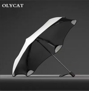 LORDWEY & OLYCAT Plum Blossom Umbrella Woman Manual Folding Sun Umbrella Windproof Safe Round Edge Parasol UV Protection Lightweight