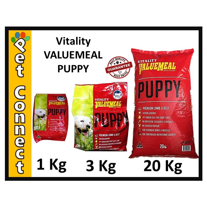 VITALITY VALUEMEAL PUPPY Choices of 1Kg, 3Kg, 10Kg or 20Kg ORIGINAL