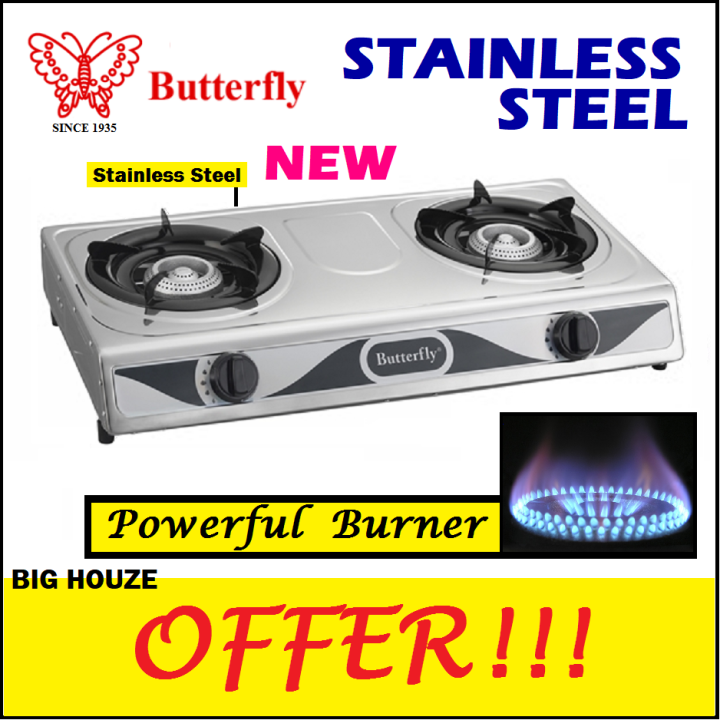 LazChoice [ORIGINAL] Butterfly Double Burner Gas Stove Cooker BGC848