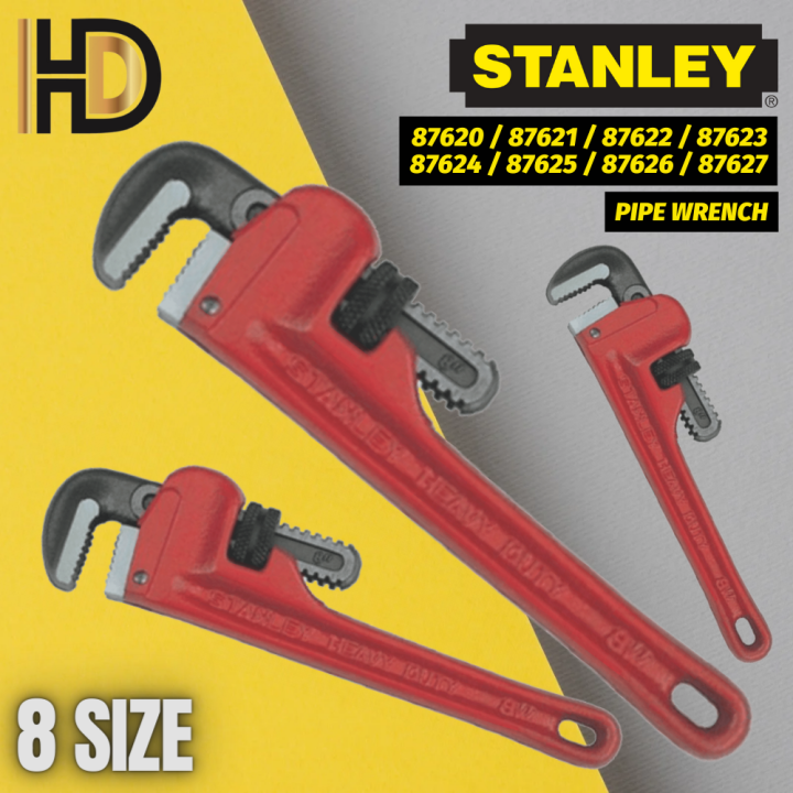 3-Piece Heavy Duty Stilson Monkey Pipe Wrench Set – 10, 14 & 18 Inch – Adjustable Plumbers Wrenches