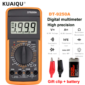 【สต็อก/จัดส่งที่รวดเร็ว】DT9205A ดิจิตอลมัลติมิเตอร์ AC DC โวลต์มิเตอร์เครื่องทดสอบแอมป์มิเตอร์ (ต้นฉบับ)