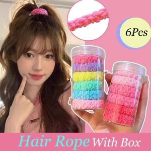 CHUAN Sweet Colorful Color Hair Ties Versatile Durable Hair Accessory High Ponytail Elastic Band High Elastic Rubber Band For Girl High Ponytail Holder Scrunchies