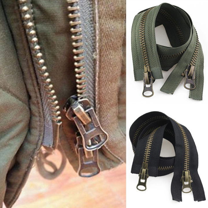 Cheap 1PC DIY Sewing Jacket Metal Zipper Open Ended Double Slider Long Zip  Garment Accessories