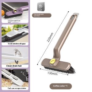 HANGDIAN  360 ° xoay Khoảng cách bàn chải làm sạch cho phòng tắm nhà bếp góc sàn và cống-chà sàn đa chức năng với móc bao gồm