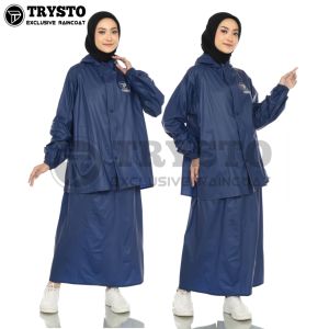 Jas Hujan Rok Setelan Jaket dan Rok Wanita Dewasa Bahan Kuat Tebal Elastis
