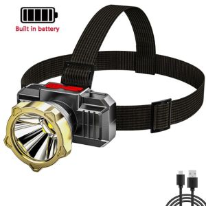 Outdoor rechargeable strong headlight waterproof fishing light outdoor head-mounted flashlight-L668