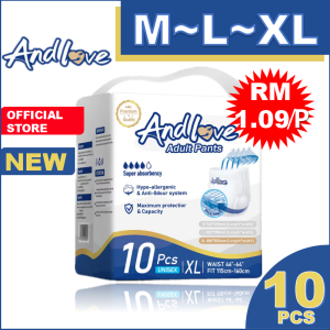 [24 hours delivery] ANDLOVE Adult Diapers M/L/XL /XXL(10pcs/1pack) Adult Pull-Up Pants Leak-Proof