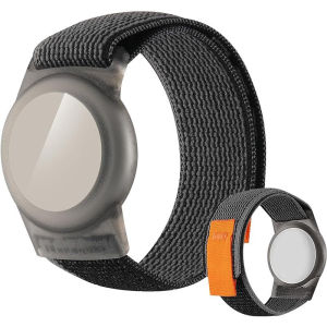 Airtag Bracelet for Kids AirTag Holder with Nylon Elastic Wristband Anti Lost GPS Tracker Case for Child Girls Boys Elder