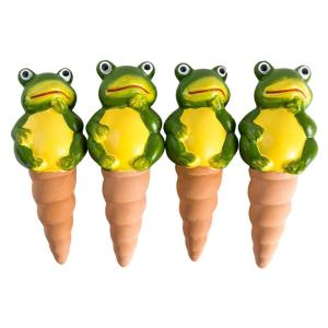 4pcs Frog Watering Globes Self Watering System Spikes Terracotta Automatic Waterer Irrigation Drippers for Pots