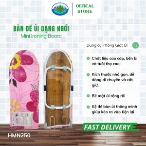Bàn Để Ủi Đồ Ngồi Gấp Gọn Ohiama Mini Ironing Board HMN-250 Cầu Là Quần Áo Chân Thấp Màu Ngẫu Nhiên