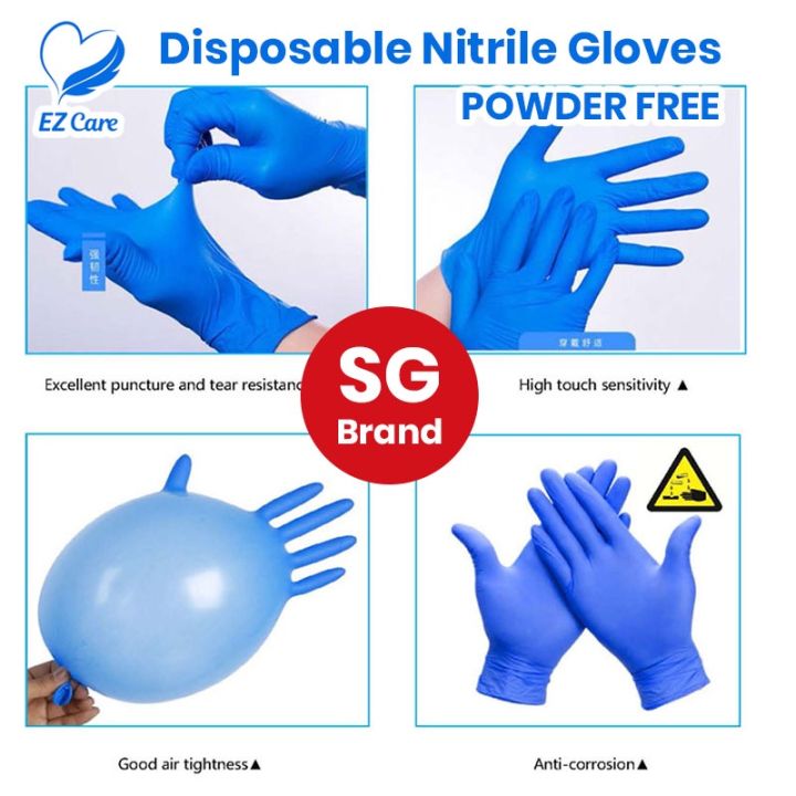 [EZ CARE ]Disposable Nitrile Gloves 9/12 inch/Powder Free/ 100pcs per