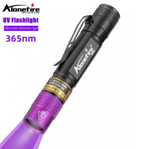 Alonefire Đèn Pin Tia Cực Tím SV62 Đèn Pin UV 365nm Ánh Sáng Đen Máy Dò Mực Vô Hình Vết Nước Tiểu Thú Cưng Cho AAA/1.5V