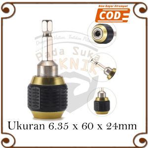 Adaptor Mata Bor Penggati Quick Change Chuck 6.35mm Heksagonal 1/4 "Bits Nut Driver Konverter Cepat