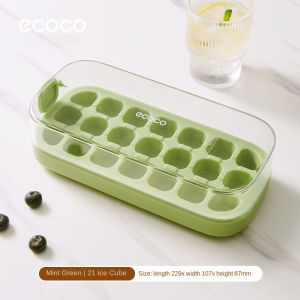 LODER ECOCO One Press Ice Tray Quick Release Ice Cube Maker Ice Box with Lid Food Grade Ice Mold