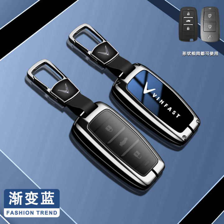 Zinc Alloy Glossy Mirror Gradient Car Key Case Cover Smart Keyless ...