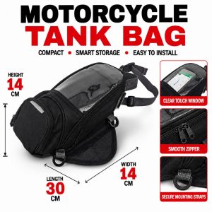 GEAR HIVE Motorcycle Rear Seat Bag Waterproof Motorbike Travel Luggage Helmet Pack Belt