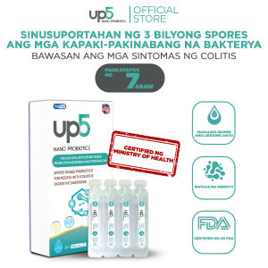 [ LEGIT & NEW ] Up5 Nano Probiotics for Colitis Hemorrhoids Constipation and Diarrhea contains 5 billion probiotic spores Nanotechnology in the USA (20 tubes x 10ml)