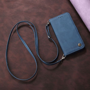 Case for Samsung Galaxy A07 A17 A26 A36 A56 A16 A06 A05 A05S A24 A55 A54 A35 A15 A25 A34 A12 5G 4G Soft Slim Card Holder Wallet Flip Folio Leather Shatterproof Cell Phone Cover with Shoulder Strap