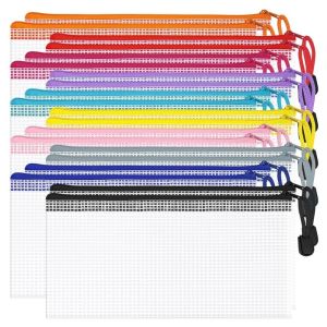 NOBLELYN Thick Mesh Zipper Pouch Waterproof Transparent File Bag Simple PVC Stationery Organizer Students
