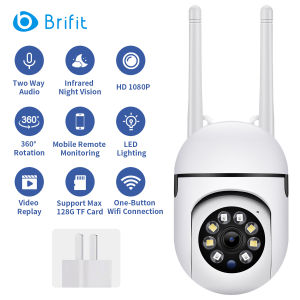 Brifit YCC-365 Camera giám sát an ninh gia đìnhcamera xoay 360° điểm ảnh HD 1080Pkết nối WIFI tần số kép 2.4G/5G tầm nhìn ban đêm hồng ngoại camera trong nhà camera ngoài trời cuộc gọi hai chiều camera IP thông minh(đen/trắng)