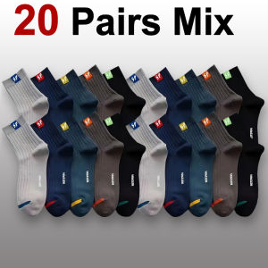 RunMall 20Pairs Business Socks Summer Mid Mens  Socks Random medyas